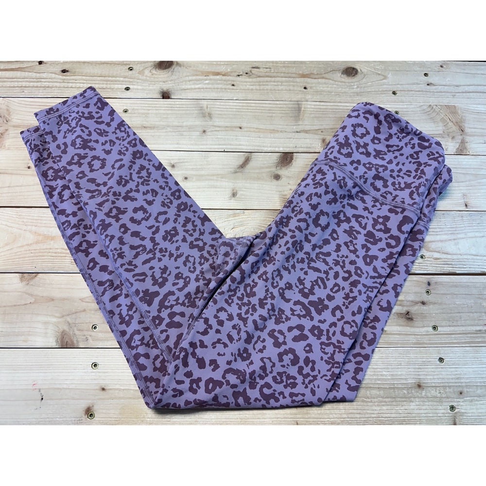 Athleta Elation Ultra High Rise Tight Purple Leopard Animal Print Leggings S